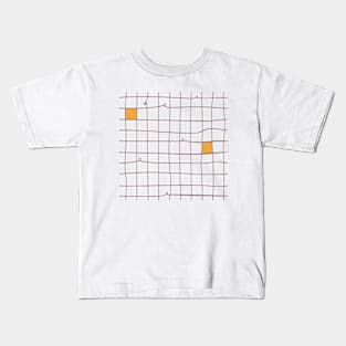 Mustard Gingham Swirl Kids T-Shirt